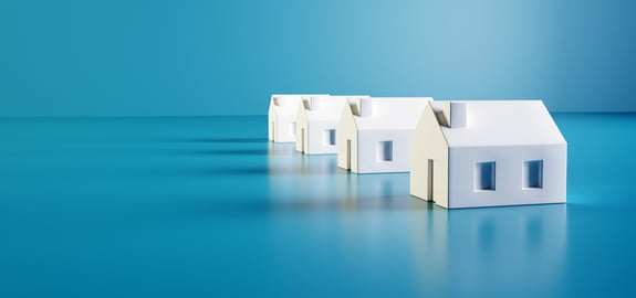 3D bilde av små papirhus