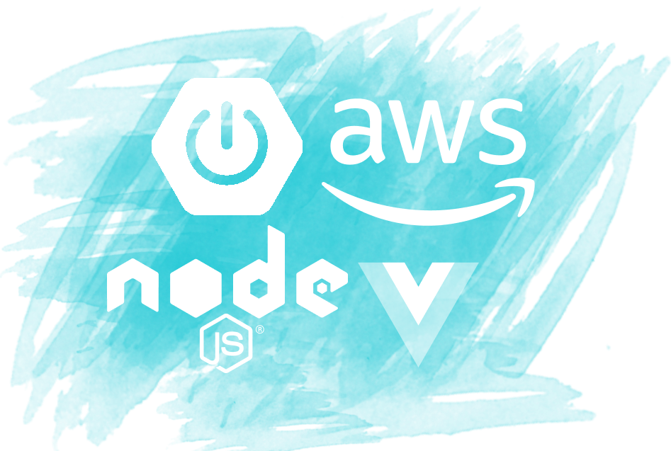 Teknologi: logoer til spring boot, AWS, Node.js og Vue.js